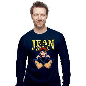 Daily_Deal_Shirts Long Sleeve Shirts, Unisex / Small / Navy Jean Grey 97