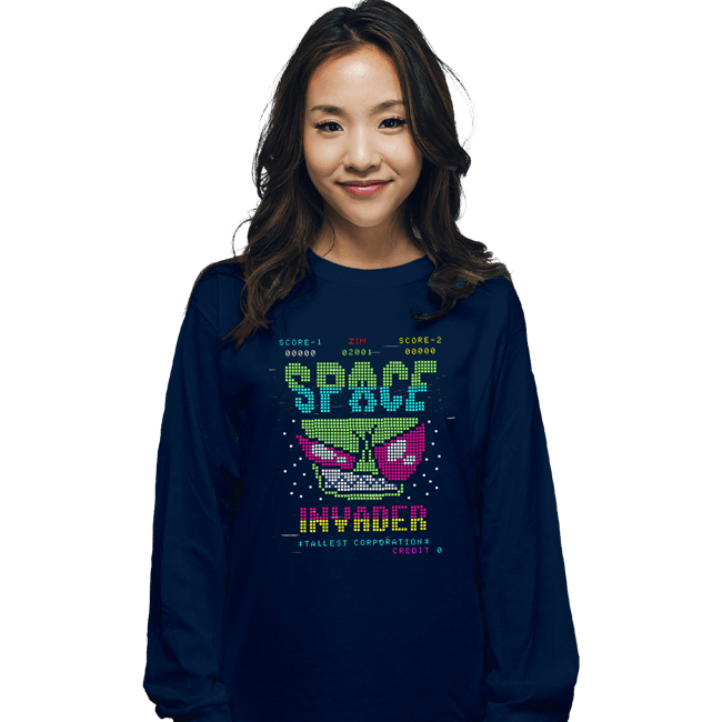 Secret_Shirts Long Sleeve Shirts, Unisex / Small / Navy Space Invader Zim