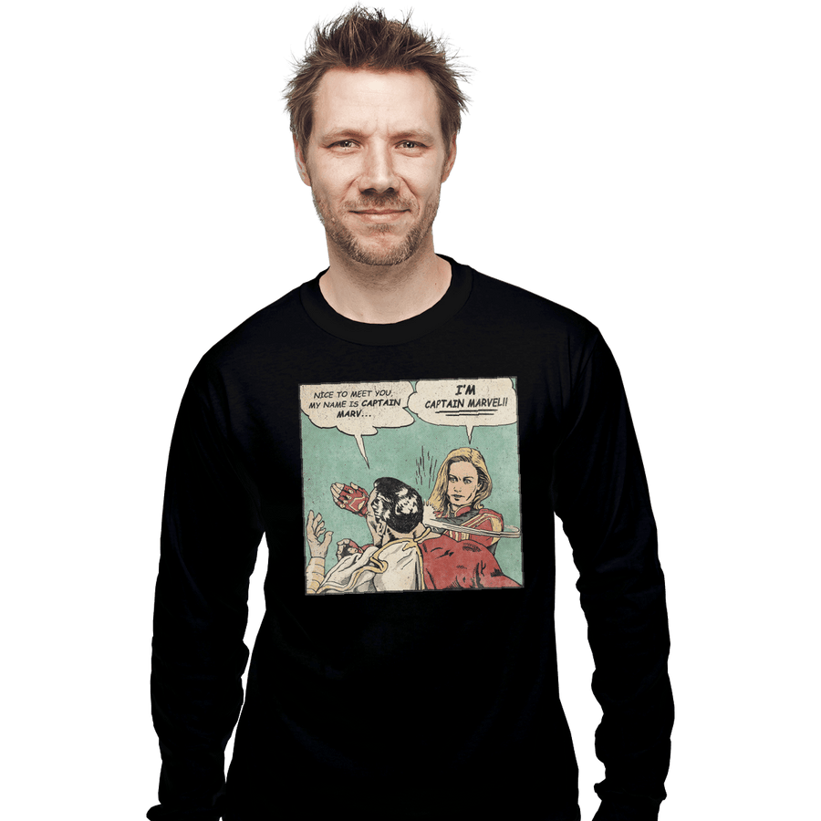 Shirts Long Sleeve Shirts, Unisex / Small / Black I'm Captain Marvel!