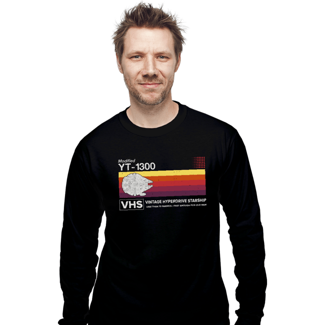 Daily_Deal_Shirts Long Sleeve Shirts, Unisex / Small / Black Vintage Hyperdrive Starship