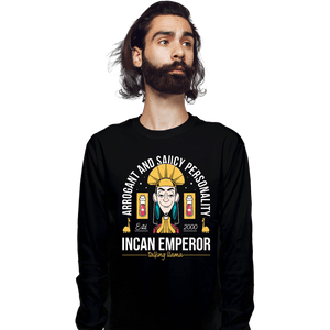 Daily_Deal_Shirts Long Sleeve Shirts, Unisex / Small / Black Incan Emperor