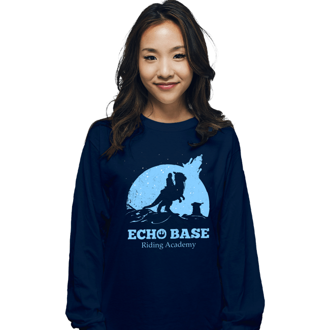 Daily_Deal_Shirts Long Sleeve Shirts, Unisex / Small / Navy Echo Base Riding Academy