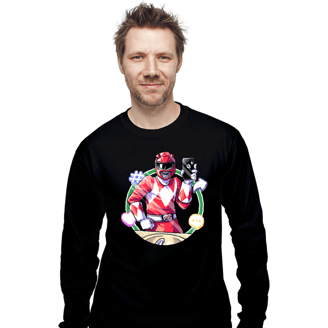 Daily_Deal_Shirts Long Sleeve Shirts, Unisex / Small / Black Red Ranger Dance