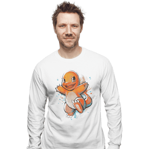 Shirts Long Sleeve Shirts, Unisex / Small / White Fire Ink