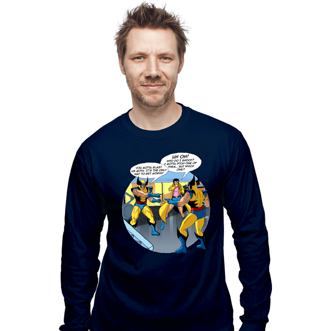 Secret_Shirts Long Sleeve Shirts, Unisex / Small / Navy Will the Real Wolverine Please Stand Up