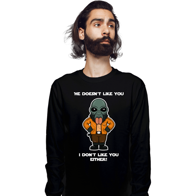 Daily_Deal_Shirts Long Sleeve Shirts, Unisex / Small / Black He Doesn't Like You