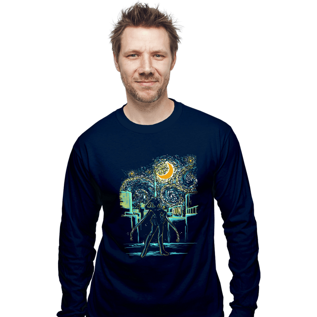 Secret_Shirts Long Sleeve Shirts, Unisex / Small / Navy The Starry Moon