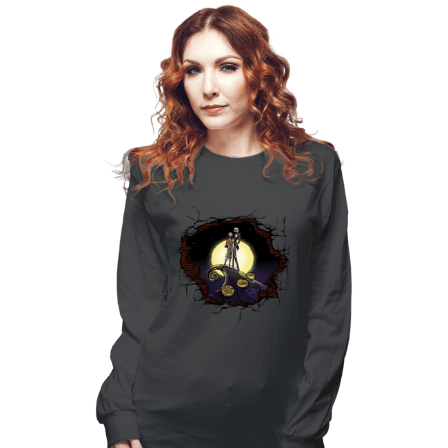 Secret_Shirts Long Sleeve Shirts, Unisex / Small / Charcoal Nightmare Through The Wall