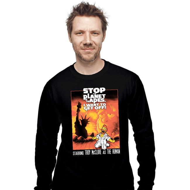 Secret_Shirts Long Sleeve Shirts, Unisex / Small / Black Stop The Planet Of The Apes!
