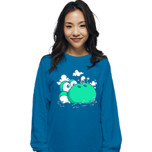 Load image into Gallery viewer, Shirts Long Sleeve Shirts, Unisex / Small / Sapphire Dino Island Baby
