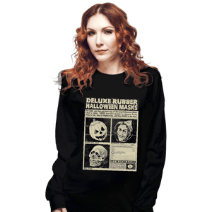 Shirts Long Sleeve Shirts, Unisex / Small / Black Three Halloween Masks