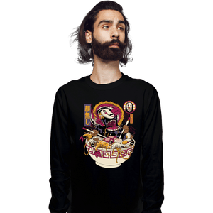 Daily_Deal_Shirts Long Sleeve Shirts, Unisex / Small / Black Faceless Ramen