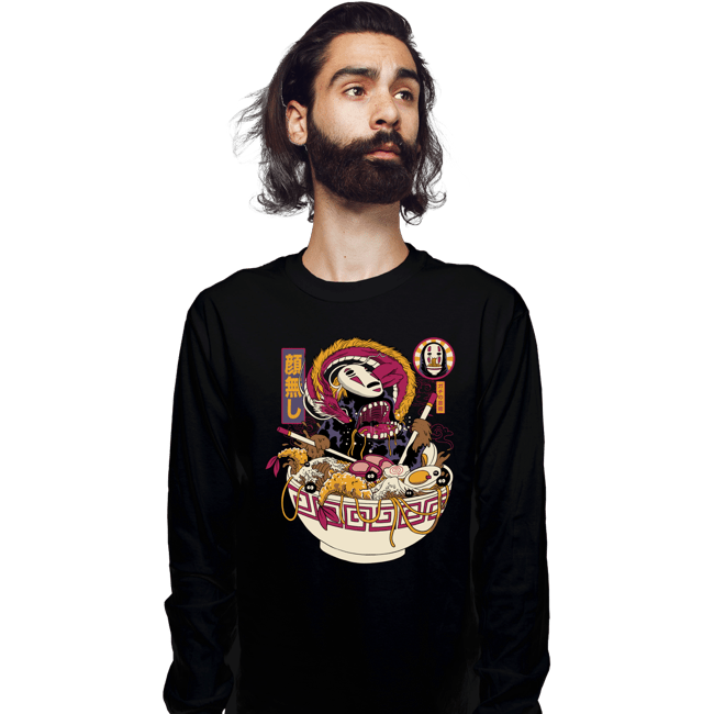 Daily_Deal_Shirts Long Sleeve Shirts, Unisex / Small / Black Faceless Ramen