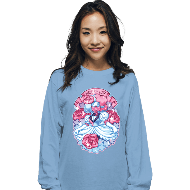 Shirts Long Sleeve Shirts, Unisex / Small / Powder Blue Made Of Love