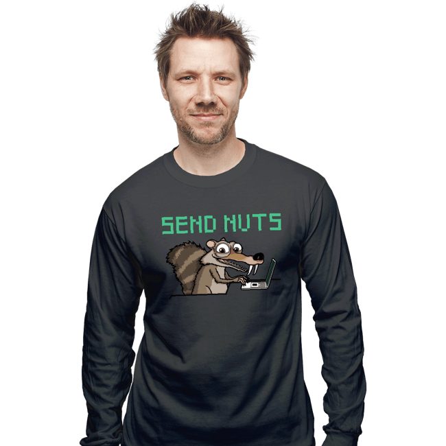 Shirts Long Sleeve Shirts, Unisex / Small / Charcoal Send Nuts