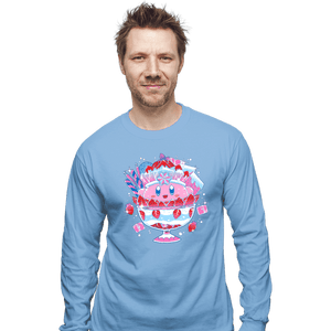 Shirts Long Sleeve Shirts, Unisex / Small / Powder Blue Pink Parfait