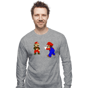 Shirts Long Sleeve Shirts, Unisex / Small / Sports Grey Mario Spider-Meme