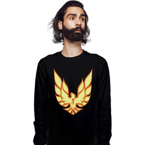 Shirts Long Sleeve Shirts, Unisex / Small / Black Dark Phoenix Firebird