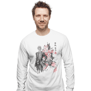 Shirts Long Sleeve Shirts, Unisex / Small / White Killer Queen Sumi-e