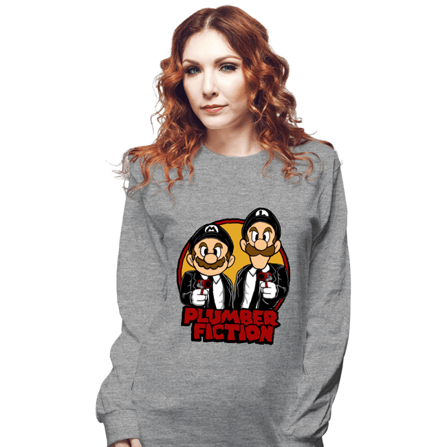 Secret_Shirts Long Sleeve Shirts, Unisex / Small / Sports Grey Plumber Fiction