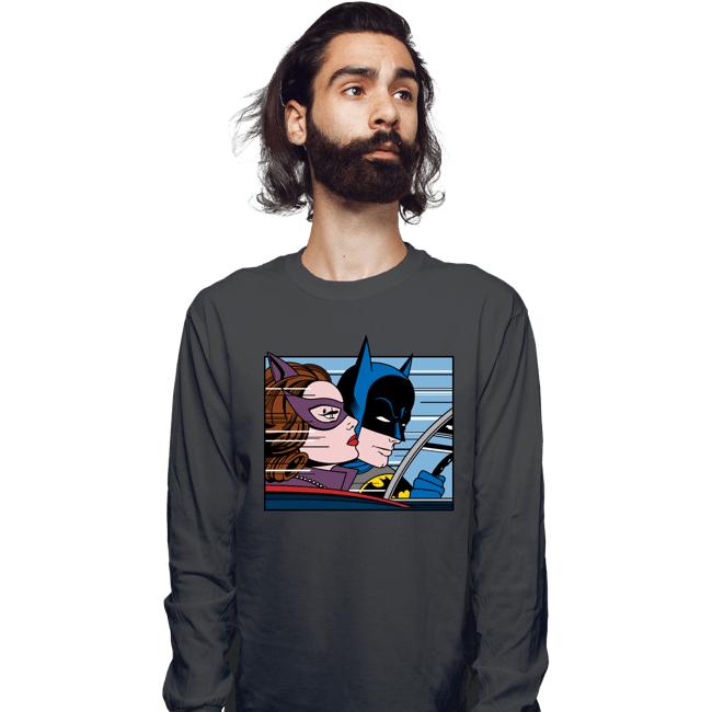 Shirts Long Sleeve Shirts, Unisex / Small / Charcoal In The Batmobile