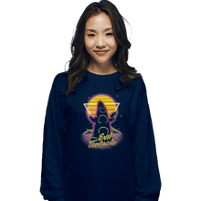 Load image into Gallery viewer, Shirts Long Sleeve Shirts, Unisex / Small / Navy Retro Evil Tentacle
