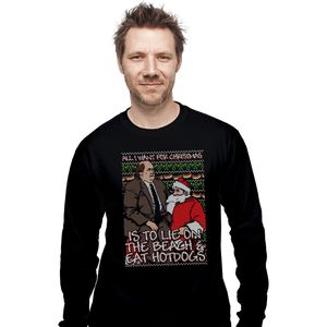 Shirts Long Sleeve Shirts, Unisex / Small / Black Santa's Lap