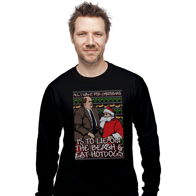 Shirts Long Sleeve Shirts, Unisex / Small / Black Santa's Lap