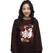 Load image into Gallery viewer, Last_Chance_Shirts Long Sleeve Shirts, Unisex / Small / Dark Chocolate Floral Wolf Spirit

