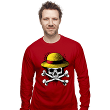 Load image into Gallery viewer, Secret_Shirts Long Sleeve Shirts, Unisex / Small / Red Skeleton Mugiwara
