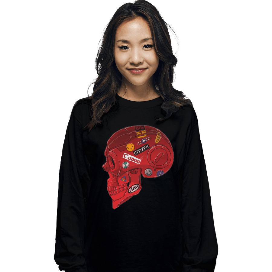 Shirts Long Sleeve Shirts, Unisex / Small / Black Akira Skull