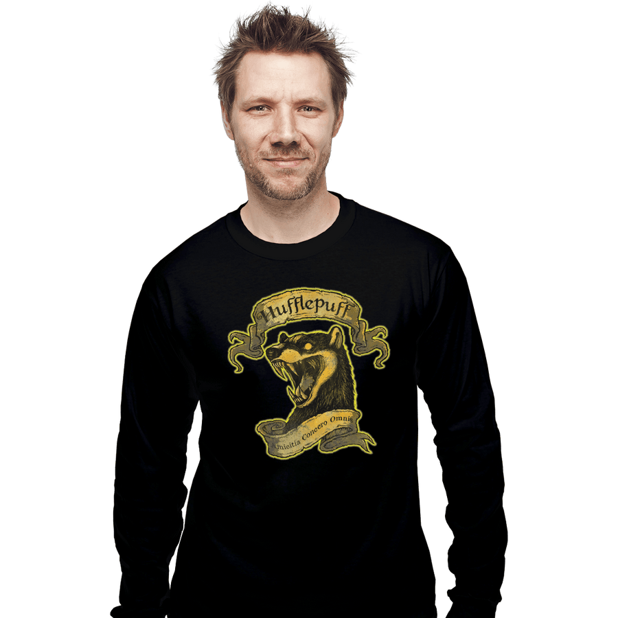 Shirts Long Sleeve Shirts, Unisex / Small / Black Hufflepuff