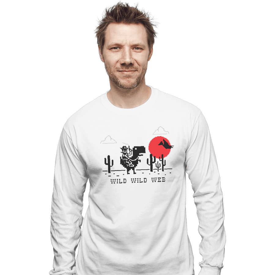Shirts Long Sleeve Shirts, Unisex / Small / White Wild Wild Web