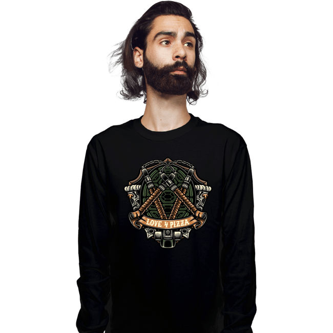 Daily_Deal_Shirts Long Sleeve Shirts, Unisex / Small / Black Turtles Mikey