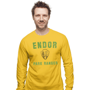 Shirts Long Sleeve Shirts, Unisex / Small / Gold Endor Park Ranger