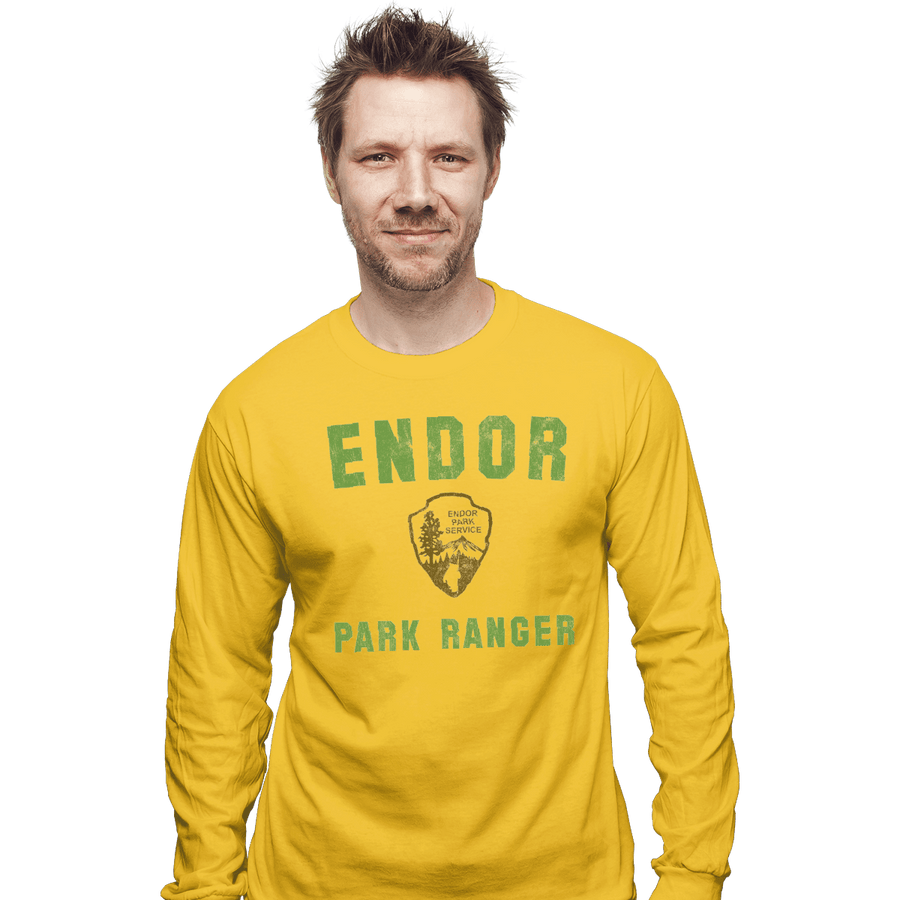 Shirts Long Sleeve Shirts, Unisex / Small / Gold Endor Park Ranger
