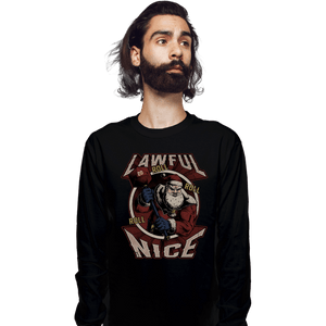 Shirts Long Sleeve Shirts, Unisex / Small / Black Lawful Nice Santa