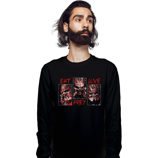 Daily_Deal_Shirts Long Sleeve Shirts, Unisex / Small / Black Eat Prey Love