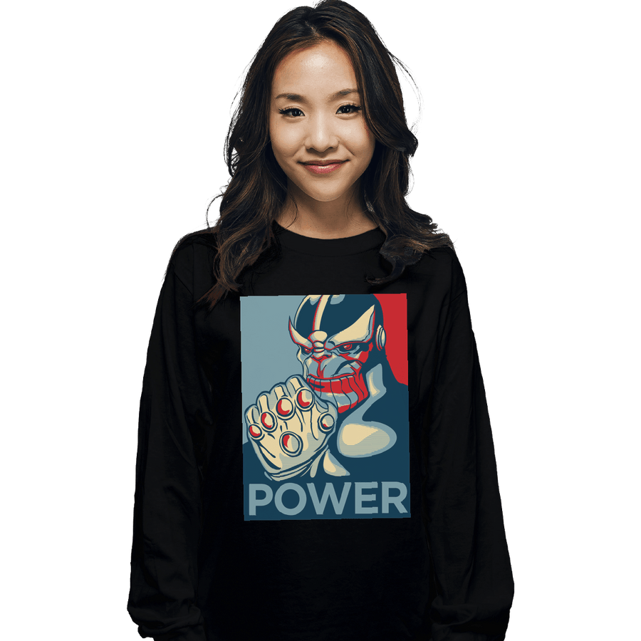 Shirts Long Sleeve Shirts, Unisex / Small / Black Power