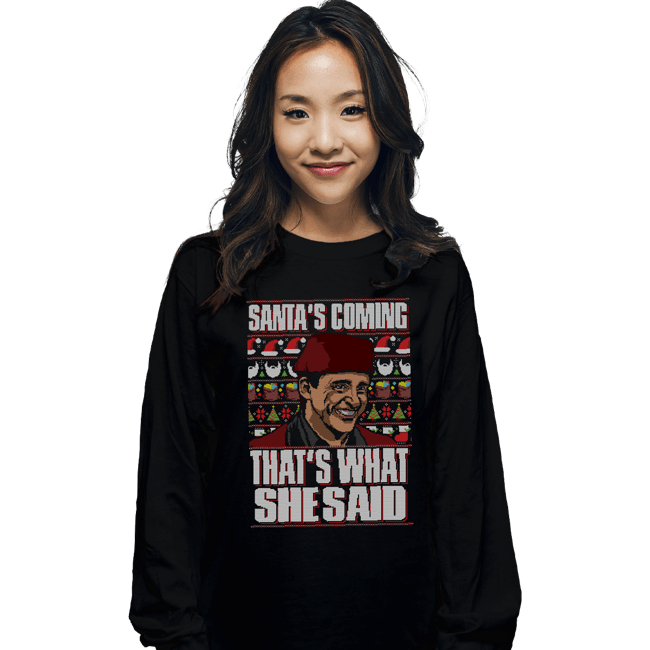 Shirts Long Sleeve Shirts, Unisex / Small / Black Santa's Coming
