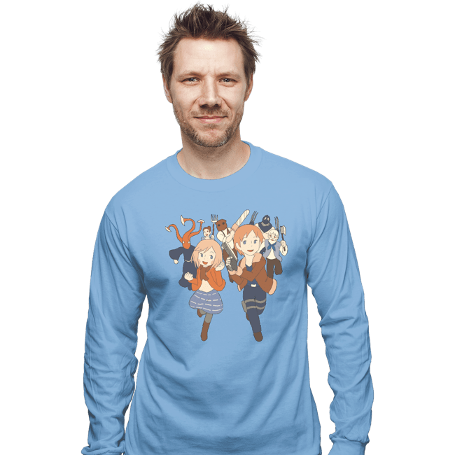 Daily_Deal_Shirts Long Sleeve Shirts, Unisex / Small / Powder Blue Chibi Village