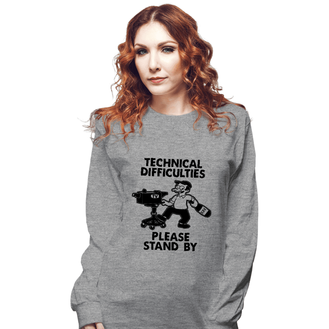 Daily_Deal_Shirts Long Sleeve Shirts, Unisex / Small / Sports Grey Technical Difficulties