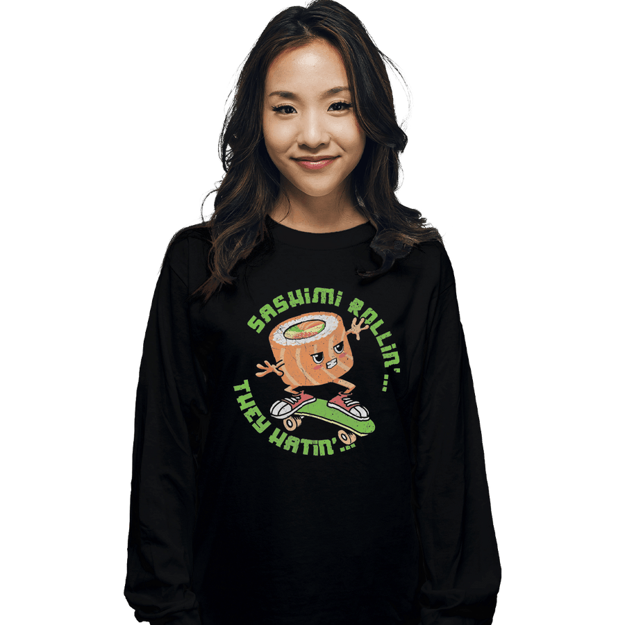 Shirts Long Sleeve Shirts, Unisex / Small / Black Sashimi Rollin'