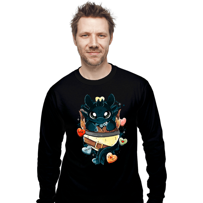 Daily_Deal_Shirts Long Sleeve Shirts, Unisex / Small / Black Dragon Valentine