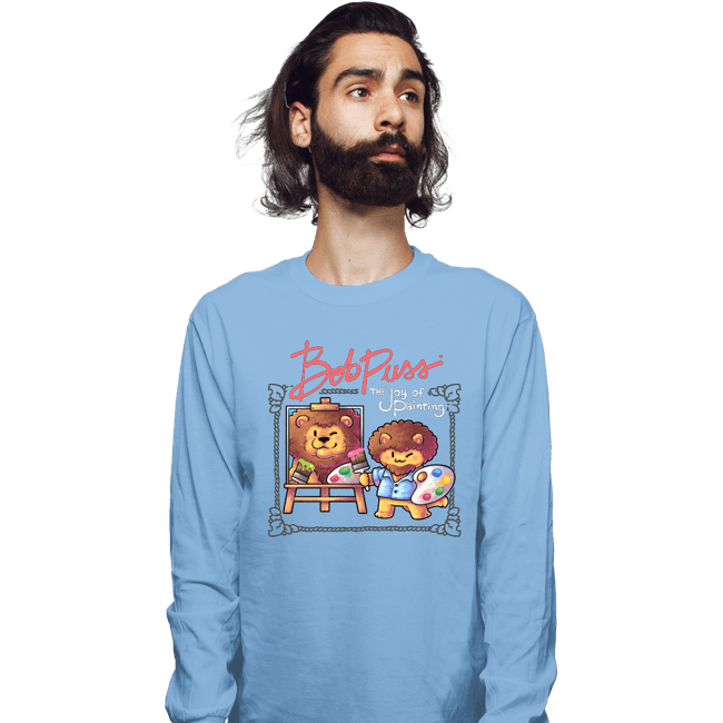 Secret_Shirts Long Sleeve Shirts, Unisex / Small / Powder Blue Kitty Painter!