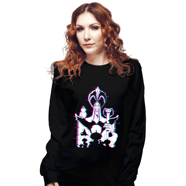 Daily_Deal_Shirts Long Sleeve Shirts, Unisex / Small / Black Glitched Jafar