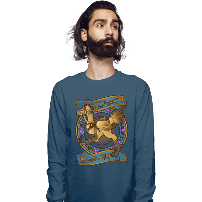 Last_Chance_Shirts Long Sleeve Shirts, Unisex / Small / Indigo Blue Chocobo Racer