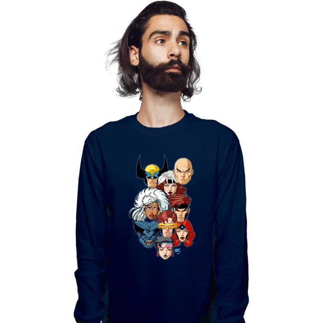 Daily_Deal_Shirts Long Sleeve Shirts, Unisex / Small / Navy Mutant 97 Heads!