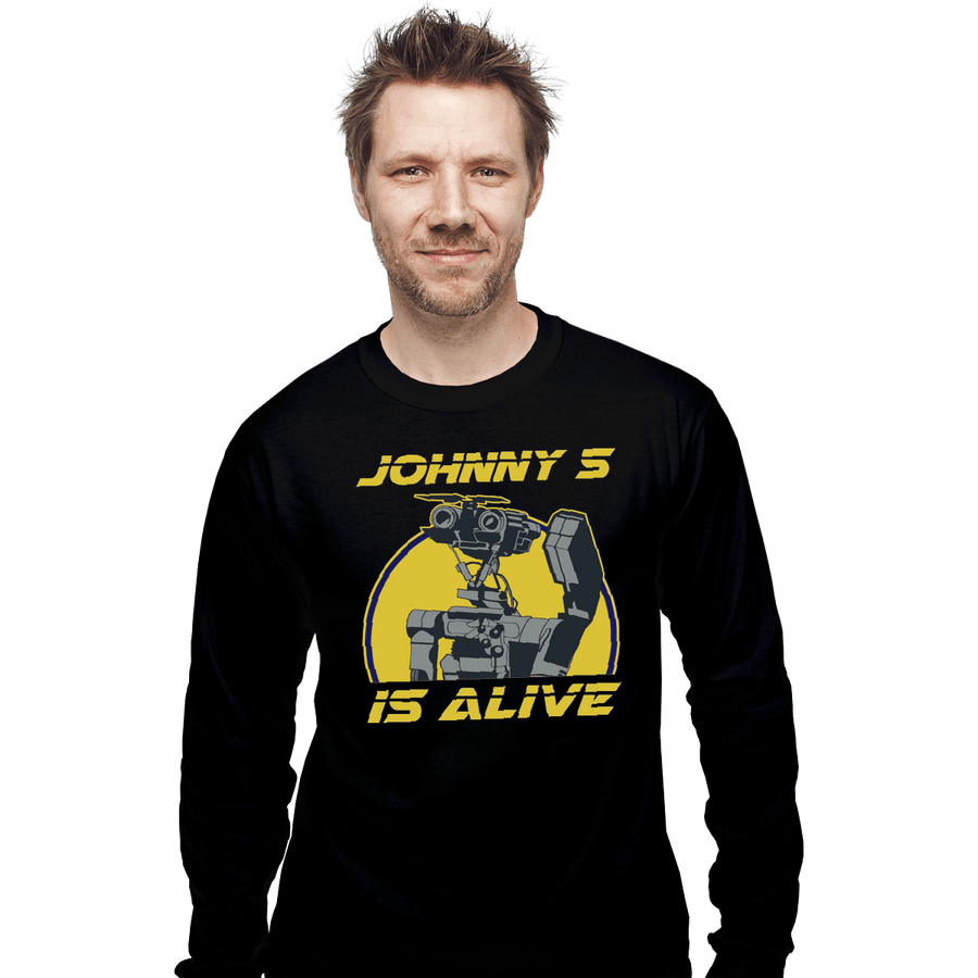 Shirts Long Sleeve Shirts, Unisex / Small / Black Johnny 5 Is Alive