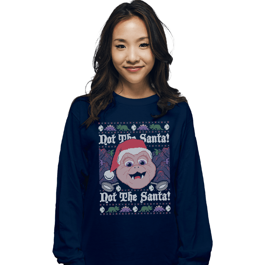 Shirts Long Sleeve Shirts, Unisex / Small / Navy Not The Santa!